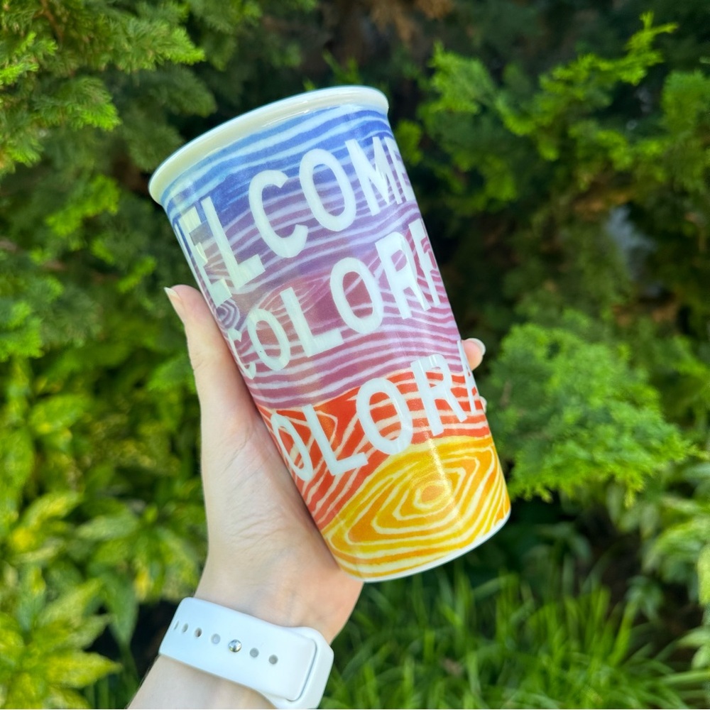 Starbucks Ceramic Travel Mug "Welcome to Colorful Colorado" Collectible Cup